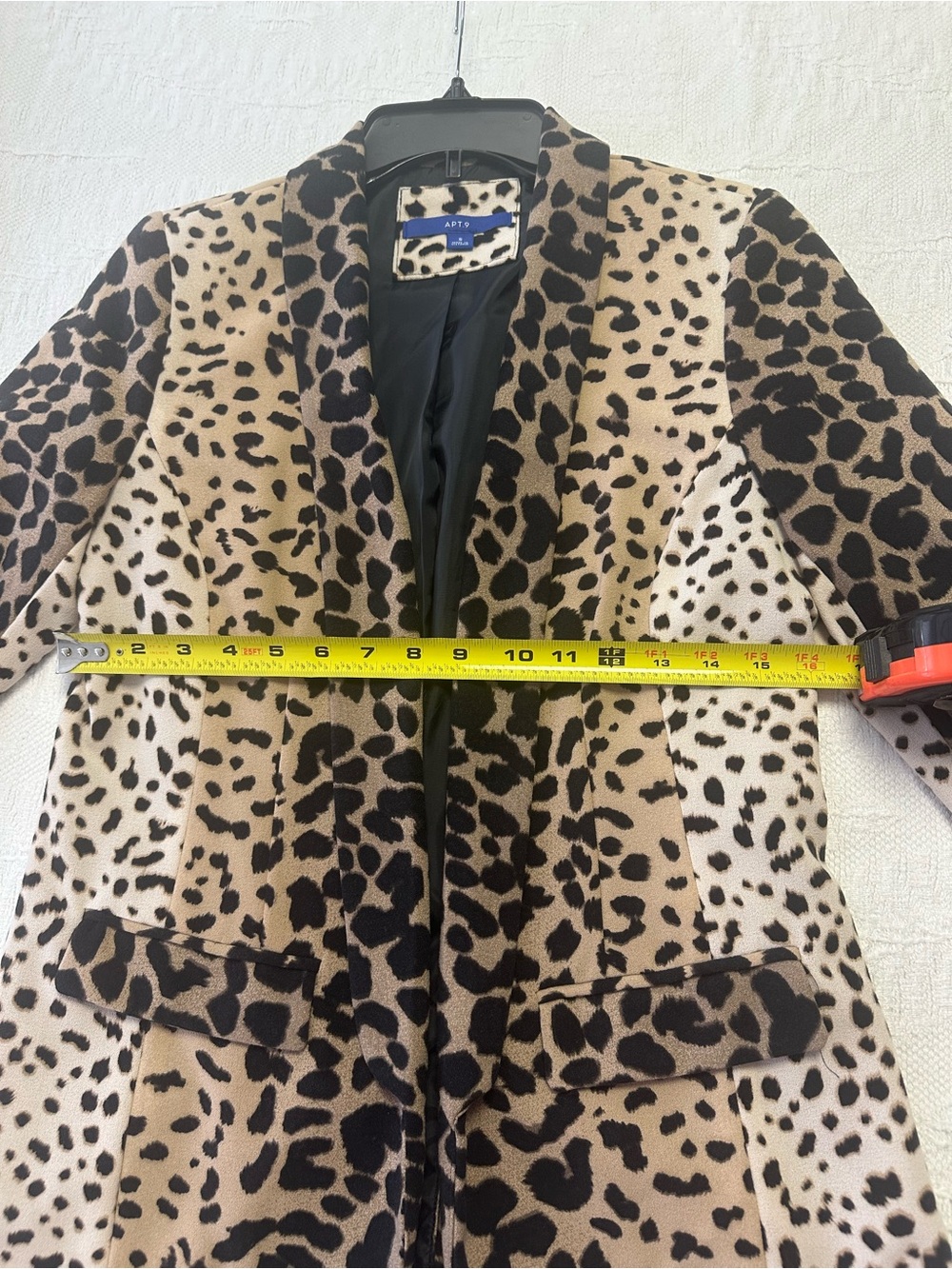 Apt. 9 Leopard Print Open Blazer Jacket - Tan Black - Picture 3 of 6